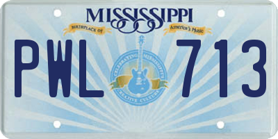 MS license plate PWL713
