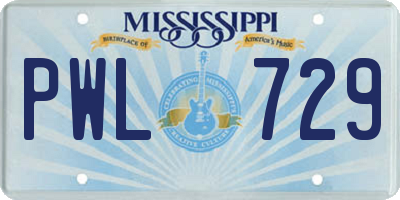 MS license plate PWL729