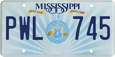 MS license plate PWL745