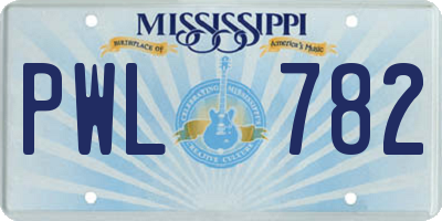MS license plate PWL782