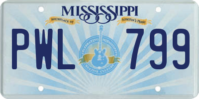 MS license plate PWL799
