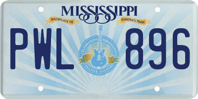 MS license plate PWL896