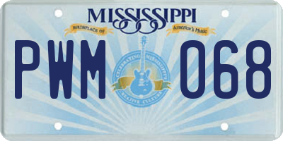 MS license plate PWM068