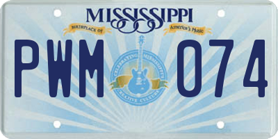 MS license plate PWM074