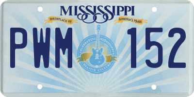 MS license plate PWM152