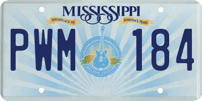 MS license plate PWM184