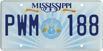 MS license plate PWM188