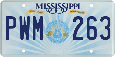 MS license plate PWM263