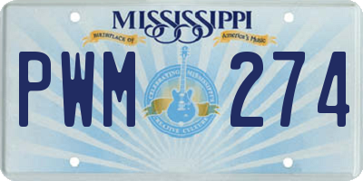 MS license plate PWM274