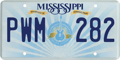 MS license plate PWM282