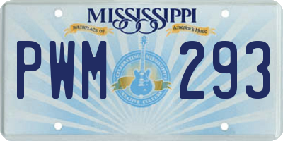 MS license plate PWM293