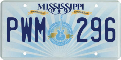 MS license plate PWM296