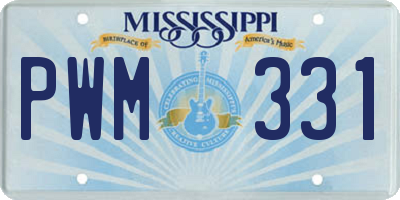 MS license plate PWM331