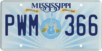 MS license plate PWM366