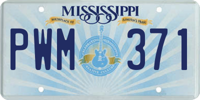 MS license plate PWM371