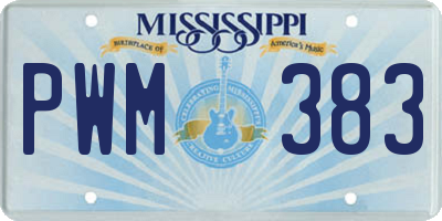 MS license plate PWM383