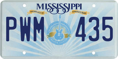 MS license plate PWM435