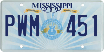 MS license plate PWM451