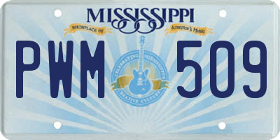 MS license plate PWM509