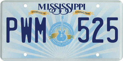 MS license plate PWM525