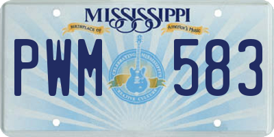 MS license plate PWM583