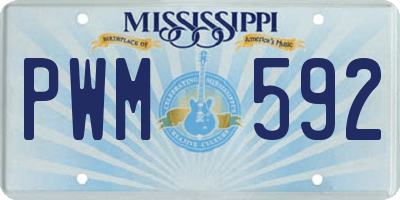 MS license plate PWM592