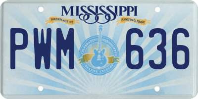 MS license plate PWM636