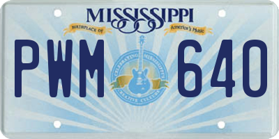 MS license plate PWM640