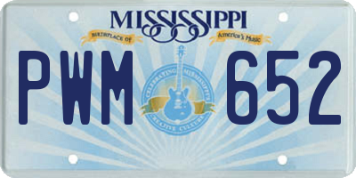 MS license plate PWM652