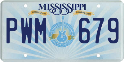 MS license plate PWM679