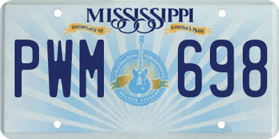 MS license plate PWM698