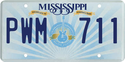 MS license plate PWM711