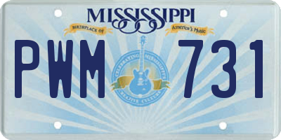 MS license plate PWM731