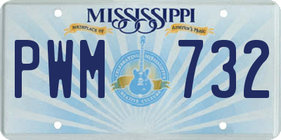 MS license plate PWM732