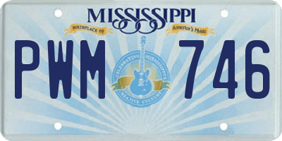 MS license plate PWM746