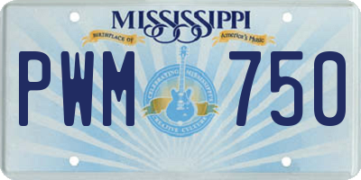 MS license plate PWM750