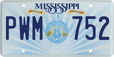 MS license plate PWM752