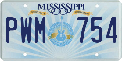 MS license plate PWM754