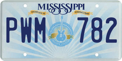 MS license plate PWM782