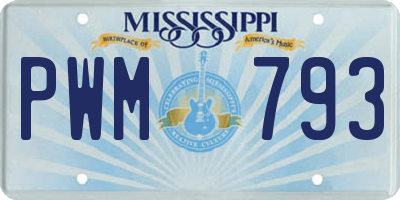 MS license plate PWM793