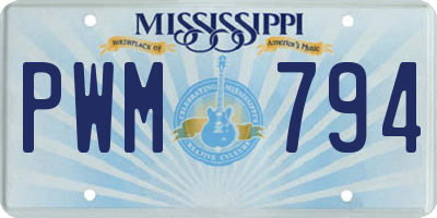 MS license plate PWM794