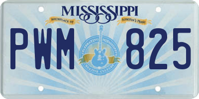MS license plate PWM825