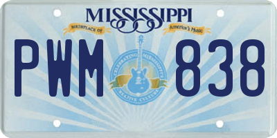 MS license plate PWM838