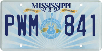 MS license plate PWM841
