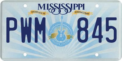 MS license plate PWM845