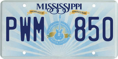 MS license plate PWM850