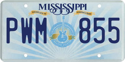 MS license plate PWM855