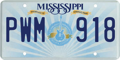 MS license plate PWM918