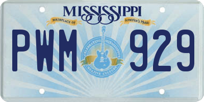 MS license plate PWM929