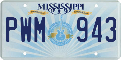 MS license plate PWM943